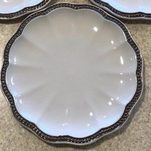 4 ROSCHER & CO Hobnail Cream Bronze Dinner Plates